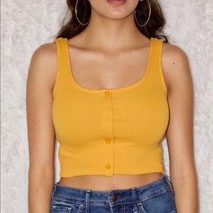 Yellow crop tank top